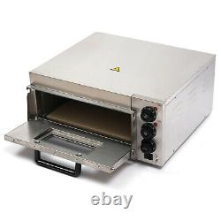 2000W Electric Pizza Oven Fire Stone Commercial Single Deck Stainless Steel