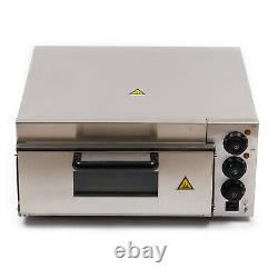 2000W Electric Pizza Oven Single Deck Bakery Pizzeria Stainless Steel Bread USA