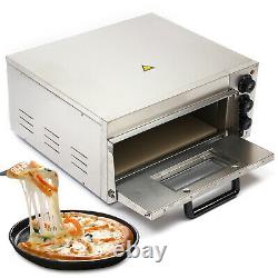 2000W Electric Pizza Oven Single Deck Commercial Stainless Steel Bake 14inch