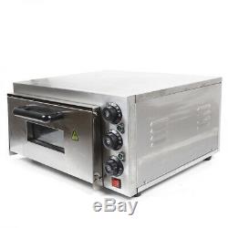 2000W Fire Stone Stainless Steel Electric Pizza Oven Single Deck Bread Toaster