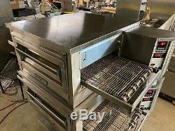 2004 Hobart HGC3018 Double Deck Stack Natural Gas Conveyor Pizza Ovens
