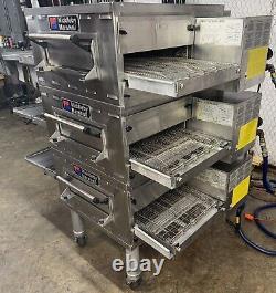 2021 MIDDLEBY MARSHALL PS528g TRIPLE NAT. GAS CONVEYOR PIZZA OVENS. VIDEO DEMO