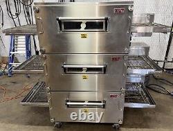 2021. XLT 2440 Natural Gas Triple Stack Pizza Conveyor Ovens Video Demo