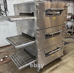 2021. XLT 2440 Natural Gas Triple Stack Pizza Conveyor Ovens Video Demo