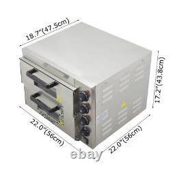 220V 1PH 4HP 16'' Commercial Double-decker Pizza Oven Electric Pizza Oven