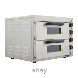 220V 3KW Commercial Double-deck Pizza Electric Oven Bread Maker Toaster