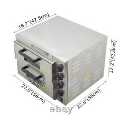 220V 3KW Commercial Double-deck Pizza Electric Oven Bread Maker Toaster