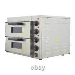 220V 3KW Commercial Double-deck Pizza Electric Oven Bread Maker Toaster
