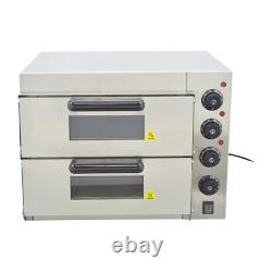 220V 3KW Commercial Double-deck Pizza Electric Oven Bread Maker Toaster