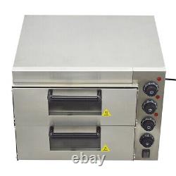 220V 3KW Commercial Double-deck Pizza Electric Oven Bread Maker Toaster