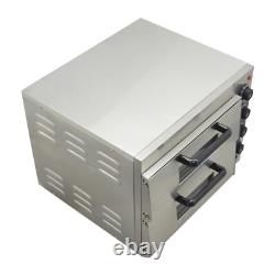 220V 3KW Commercial Double-deck Pizza Electric Oven Bread Maker Toaster