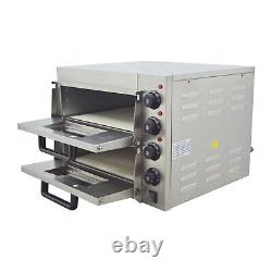 220V 3KW Commercial Double-deck Pizza Electric Oven Bread Maker Toaster