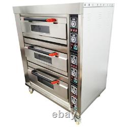 220V 3PH 19.8KW Commercial Electric Triple Pizza Oven 400? 6-Sheet