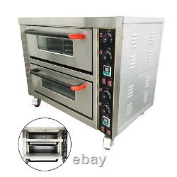 220V 8.7HP Commercial Pizza Oven Electric Oven Double Deck Convection Oven