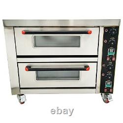 220V 8.7HP Commercial Pizza Oven Electric Oven Double Deck Convection Oven