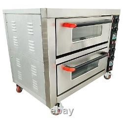 220V 8.7HP Commercial Pizza Oven Electric Oven Double Deck Convection Oven