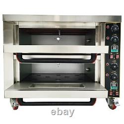 220V 8.7HP Commercial Pizza Oven Electric Oven Double Deck Convection Oven