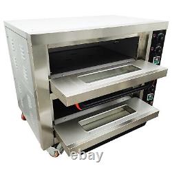 220V 8.7HP Commercial Pizza Oven Electric Oven Double Deck Convection Oven