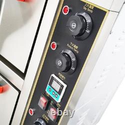 220V Commercial Doubledecker Pizza Electric Oven Independent Temperature Control