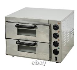 220V Commercial Electric Double Deck Pizza Oven Bakery