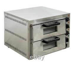 220V Commercial Electric Double Deck Pizza Oven Bakery
