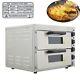 220v Commercial Stainless Steel Double-decker 16 Pizza Electric Oven 3kw