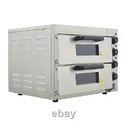 220V Commercial Stainless Steel Double-Decker 16 Pizza Electric Oven 3KW