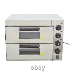 220V Commercial Stainless Steel Double-Decker 16 Pizza Electric Oven 3KW