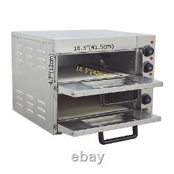 220V Commercial Stainless Steel Double-Decker 16 Pizza Electric Oven 3KW