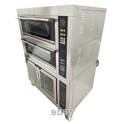 220V Commercial Triple Pizza Oven with Fermentation Tank 20? 400? With 12 Trays