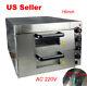 220v Electric 16inch Pizza Oven Double Deck Commercial 2400w With Ceramic Stone