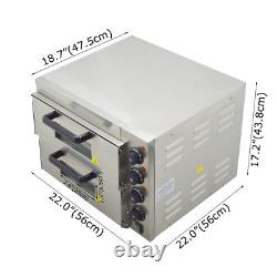 220V Electric Oven Commercial Pizza Oven Cake Bread Double-deck Baking Machine