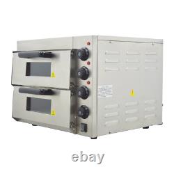 220V Electric Oven Commercial Pizza Oven Cake Bread Double-deck Baking Machine