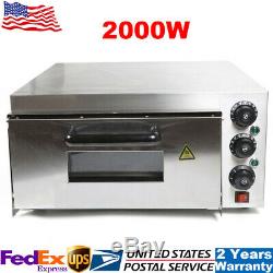 2KW Single Deck Commercial Electric Pizza Bread Baking Oven 110V Stainless Steel