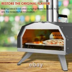 2in1 Pizza Grill Oven, Hard Wood Pellet Outdoor Pizza Oven Kit Foldable Big Horn