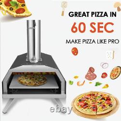 2in1 Pizza Grill Oven, Hard Wood Pellet Outdoor Pizza Oven Kit Foldable Big Horn