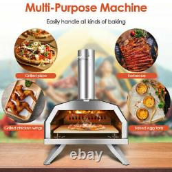 2in1 Pizza Grill Oven, Hard Wood Pellet Outdoor Pizza Oven Kit Foldable Big Horn