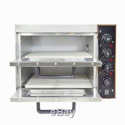 3000W Electric Pizza Oven Twin Deck Kitchen Commercial Baking Oven Catering