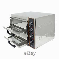 3000W Electric Pizza Oven Twin Deck Kitchen Commercial Baking Oven Catering