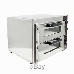 3000W Electric Pizza Oven Twin Deck Kitchen Commercial Baking Oven Catering