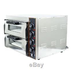 3000W Electric Pizza Oven Twin Deck Kitchen Commercial Baking Oven Catering