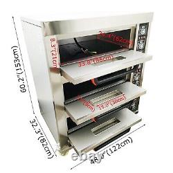 33 220V 3PH 27HP Commercial Floor Type Electric Pizza Oven 3 Deck with Timing