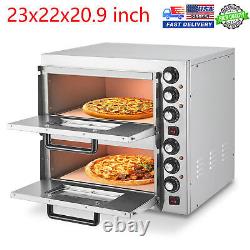 3600W Commercial Countertop Pizza Oven Double Deck Layer for 16 Pizza Indoor