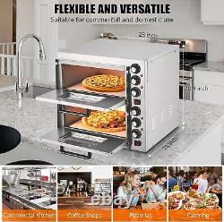 3600W Commercial Countertop Pizza Oven Double Deck Layer for 16 Pizza Indoor