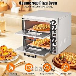 3600W Commercial Countertop Pizza Oven Double Deck Layer for 16 Pizza Indoor