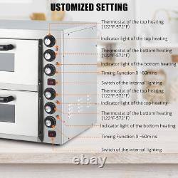 3600W Commercial Pizza Oven Countertop Stainless Steel Electric Pizza Oven 110V