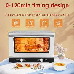 47L Commercial Electric Pizza Oven Toaster Baking Bread 110V Single Deck Broiler