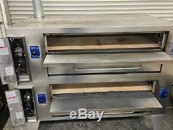 78 Wide Double Stack Natural Gas Pizza Stone Deck Oven Bakers Pride Y-600 #3780
