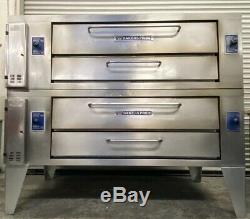 78 Wide Double Stack Natural Gas Pizza Stone Deck Oven Bakers Pride Y-600 #3781