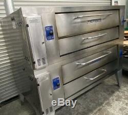 78 Wide Double Stack Natural Gas Pizza Stone Deck Oven Bakers Pride Y-600 #3781